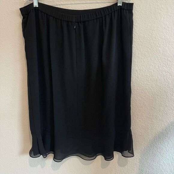 Cynthia Howie Black 16W Womens Blouse Top & Skirt Chiffon Set Classic VTG - Picture 5 of 11